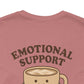 Emotional Support Latte Unisex T-Shirt – Bella + Canvas Coffee Lover Tee, Cozy Aesthetic Fall Shirt, Small Front + Big Back Design