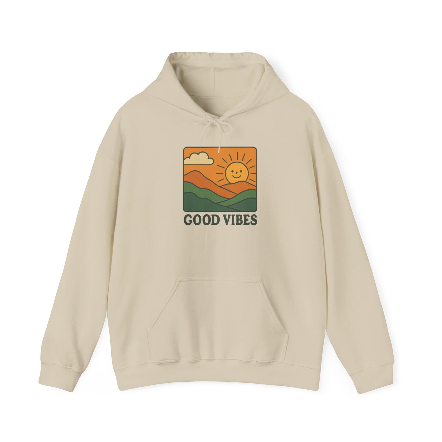 Good Vibes Retro Hoodie – Unisex Oversized Vintage Graphic Sweatshirt