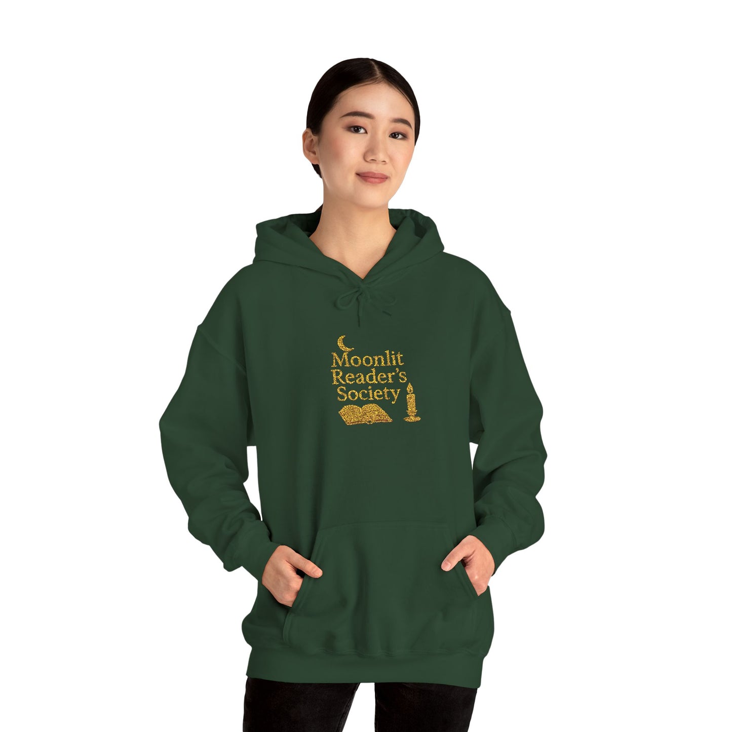 Moonlit Reader’s Society Hoodie – Cozy Book Lover Pullover for Night Readers (Maroon)