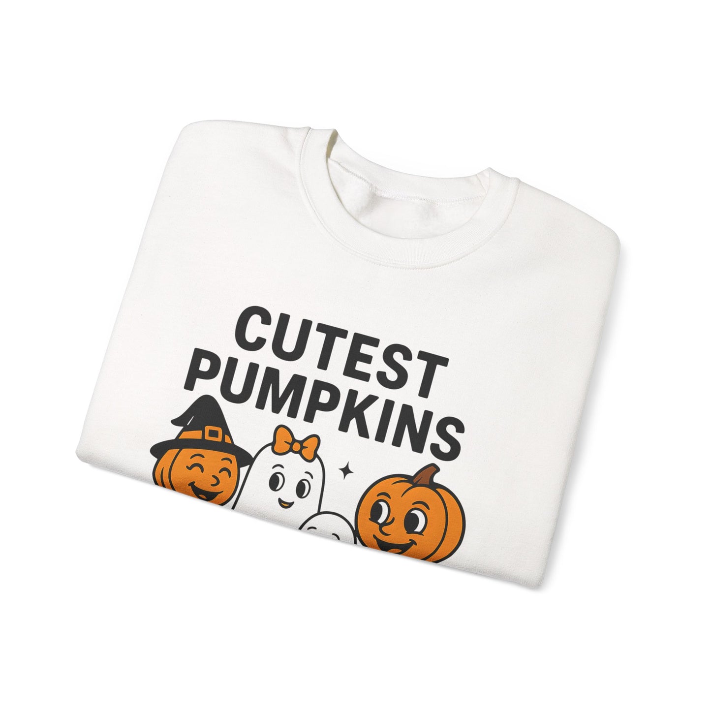 Cutest Pumpkins Halloween Family Sweatshirt, Personalized Matching Fall Ghost Pumpkin Shirts, Mommy Daddy Kids Halloween Outfit