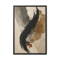 Obsidian Current No. 21 – Black & Neutral Abstract Floating Frame Canvas Art