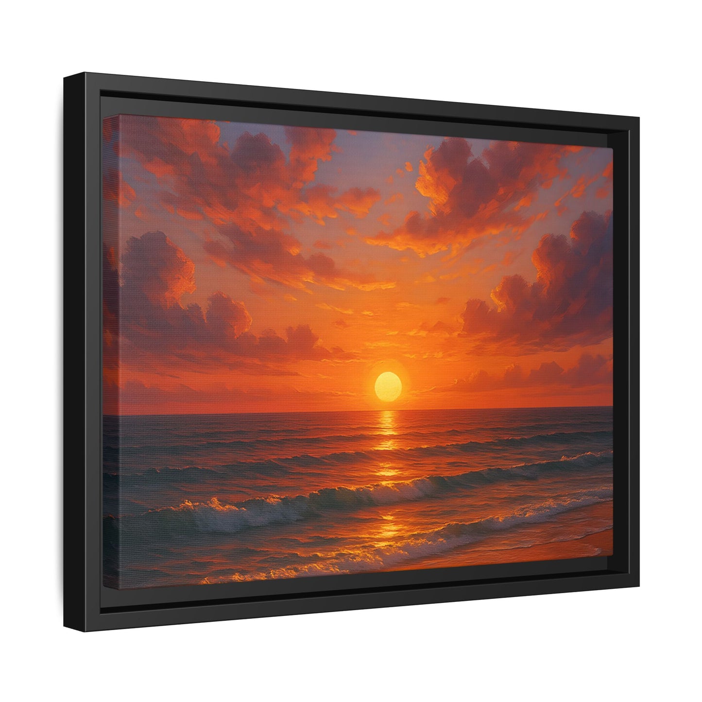 Luxury Sunset Beach Wall Art – Coastal Ocean Canvas Print for Living Room, Bedroom, or Office Décor