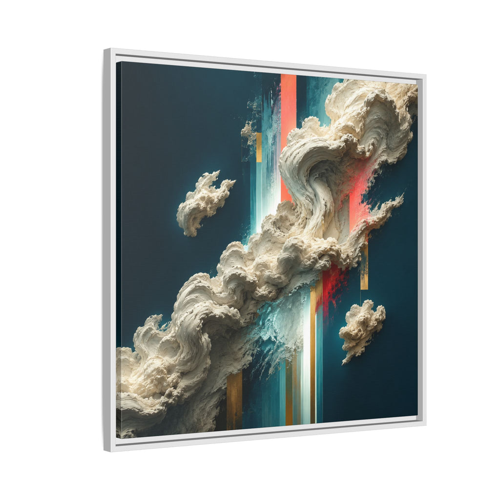 Teal Abstract Cloud Canvas Wall Art | Celestial Bloom No. 13