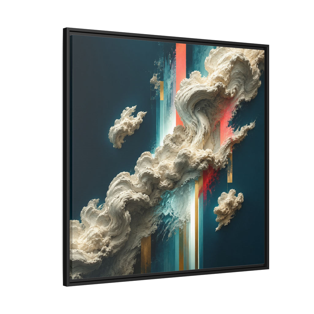 Teal Abstract Cloud Canvas Wall Art | Celestial Bloom No. 13