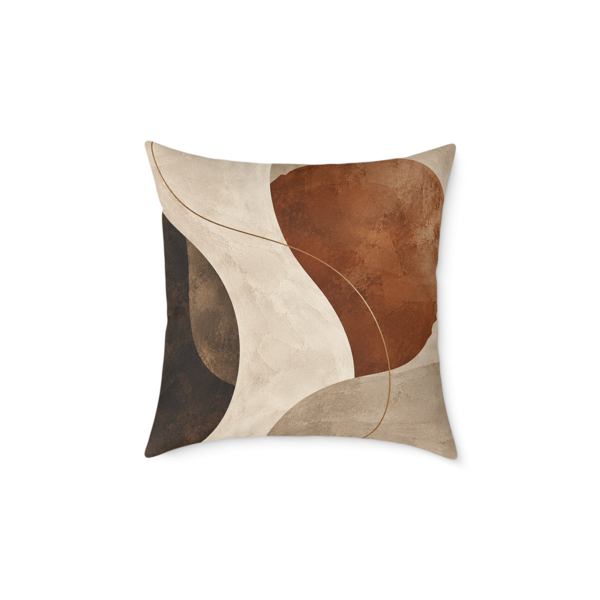 Quiet Orbit No.23 — Abstract Art Cushion | Neutral Terracotta Decorative Pillow