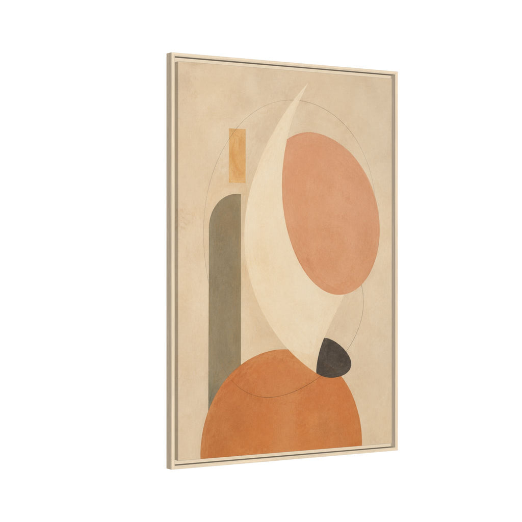 Quiet Orbit No. 23 – Modern Geometric Floating Frame Canvas Wall Art