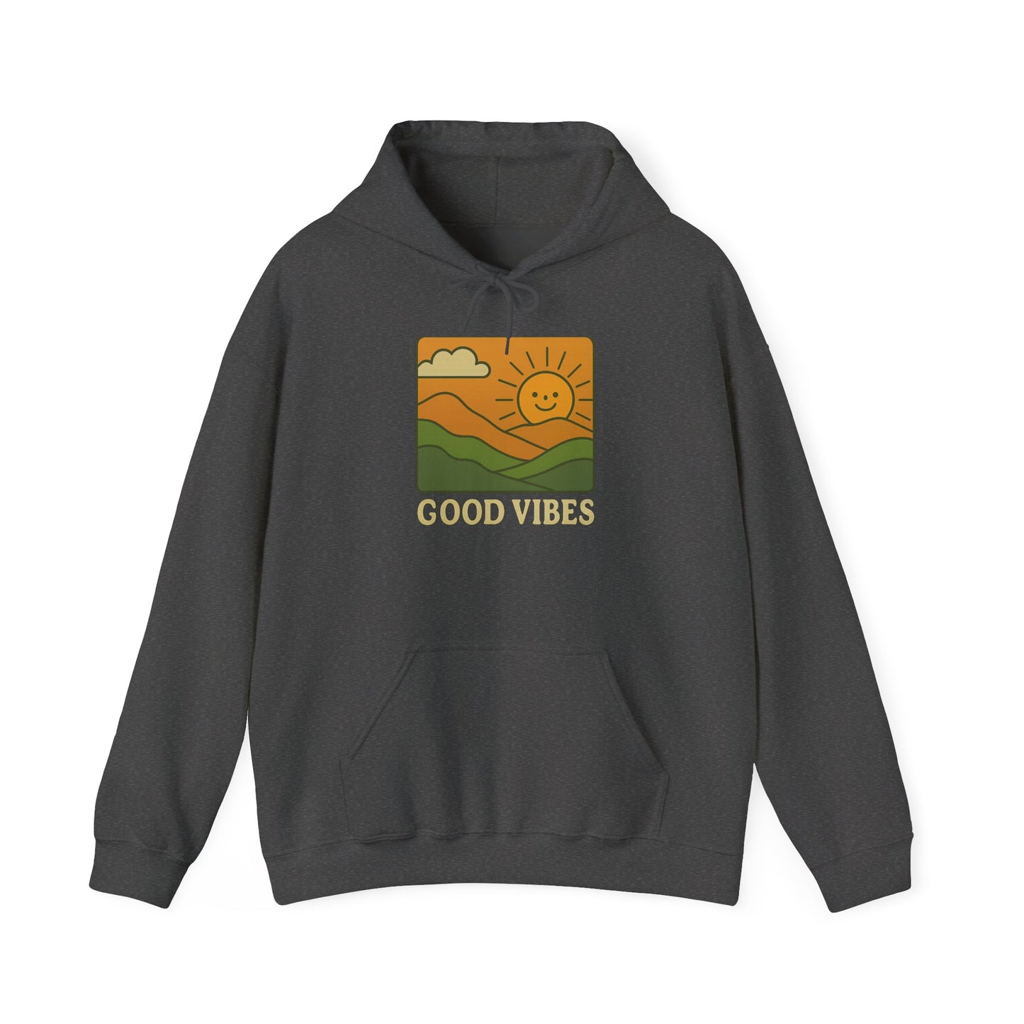 Good Vibes Retro Hoodie – Unisex Oversized Vintage Graphic Sweatshirt