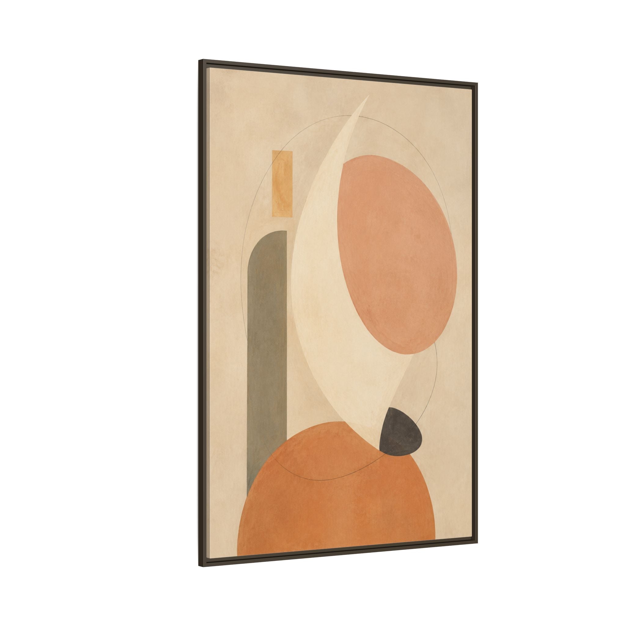 Quiet Orbit No. 23 – Modern Geometric Floating Frame Canvas Wall Art