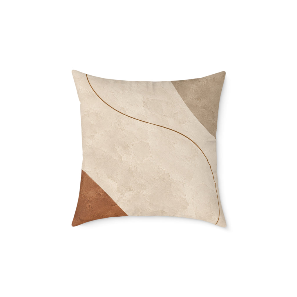 Quiet Orbit No.23 — Abstract Art Cushion | Neutral Terracotta Decorative Pillow