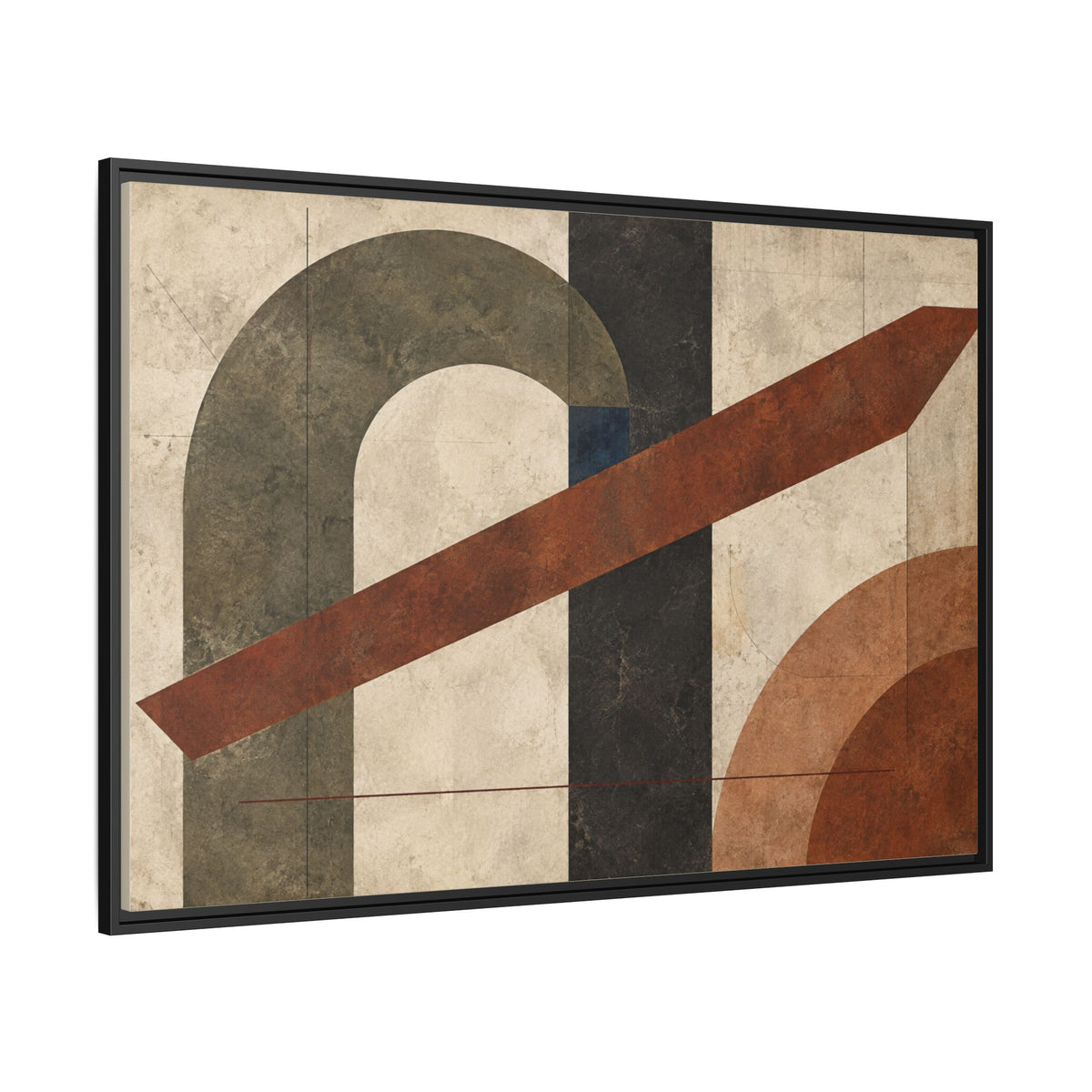 Tectonic Hearth No. 33 — Olive & Sienna Abstract Canvas Wall Art