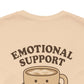 Emotional Support Latte Unisex T-Shirt – Bella + Canvas Coffee Lover Tee, Cozy Aesthetic Fall Shirt, Small Front + Big Back Design