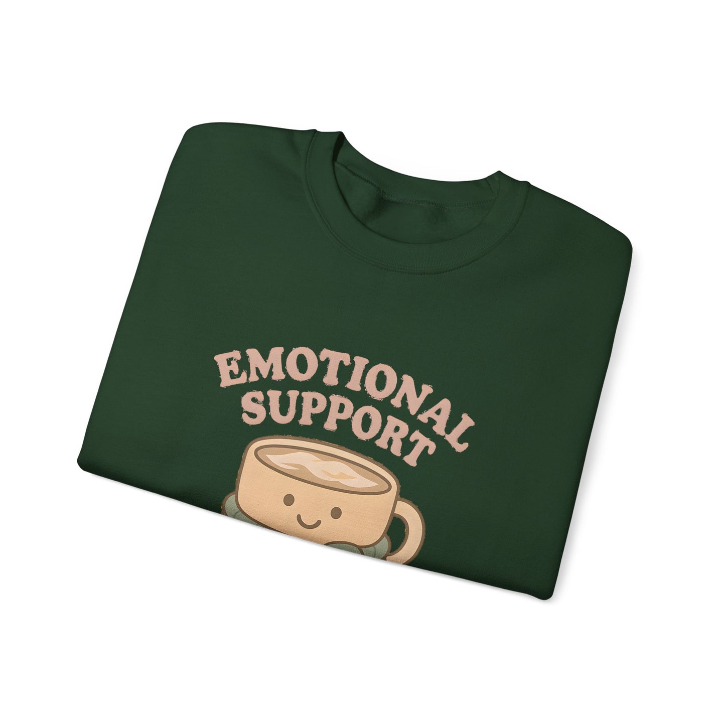 Emotional Support Latte Sweatshirt – Cozy Fall Crewneck for Coffee Lovers, Aesthetic Oversized Pullover