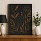 Midnight Garden Botanical Wall Art – Minimalist Floral Line Art Canvas Print, Modern Nature-Inspired Home Décor
