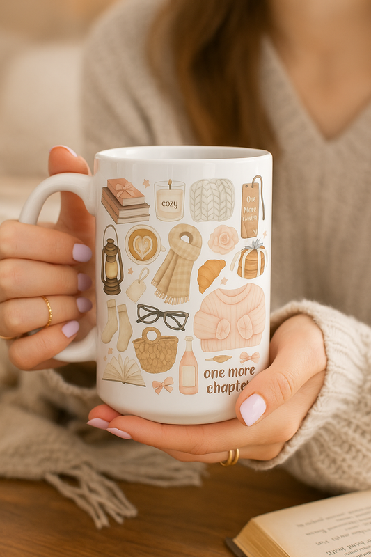 Cozy Coffee Mug, Book Lover Gift, Reading Mug, Literary Mug, Gift for Reader, Novelty Mug, Bibliophile Mug