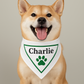 Custom Dog Bandana with Name – Personalized Pet Bandana with Paw Print – Adjustable Dog Scarf for Small to Large Dogs