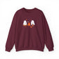 Cute Ghosts Campfire Embroidered Sweatshirt | Cozy Fall Halloween Crewneck | Spooky Season Autumn Pullover for Women & Men