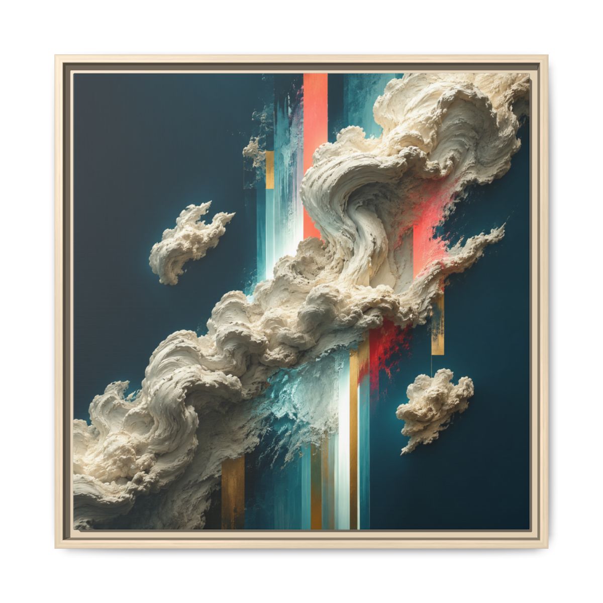 Teal Abstract Cloud Canvas Wall Art | Celestial Bloom No. 13