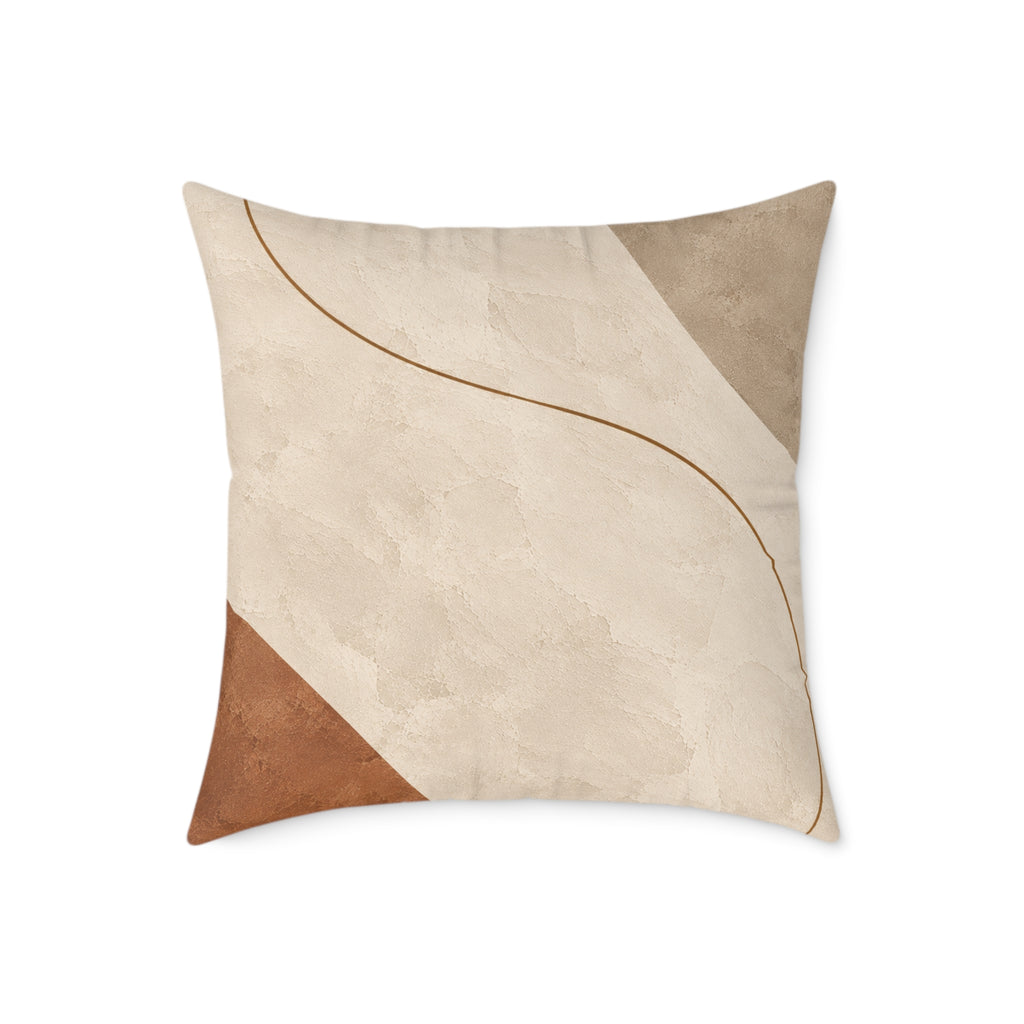 Quiet Orbit No.23 — Abstract Art Cushion | Neutral Terracotta Decorative Pillow