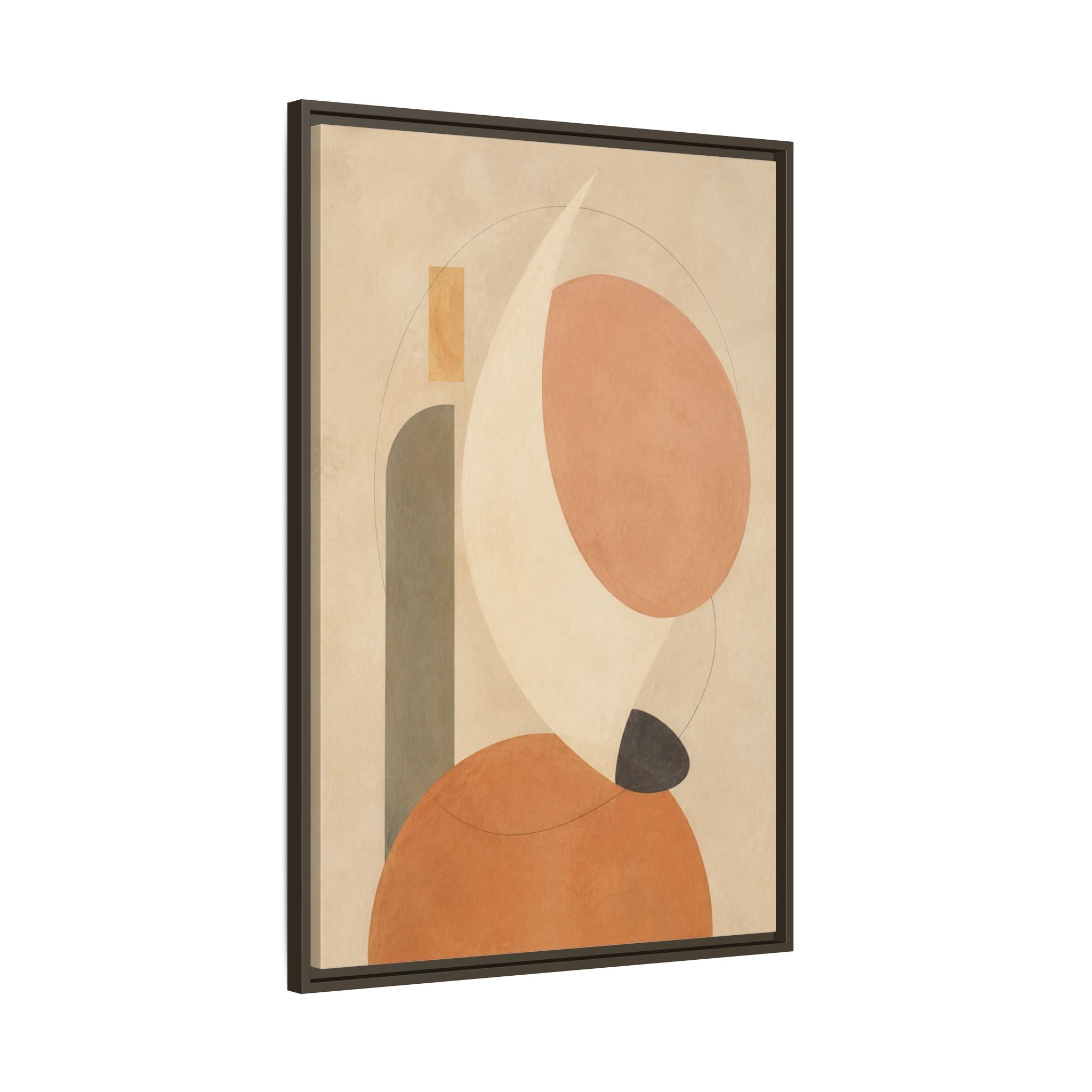 Quiet Orbit No. 23 – Modern Geometric Floating Frame Canvas Wall Art