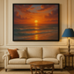 Luxury Sunset Beach Wall Art – Coastal Ocean Canvas Print for Living Room, Bedroom, or Office Décor