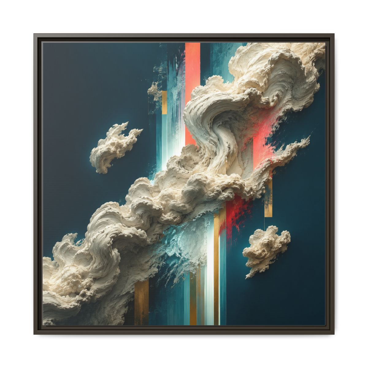 Teal Abstract Cloud Canvas Wall Art | Celestial Bloom No. 13