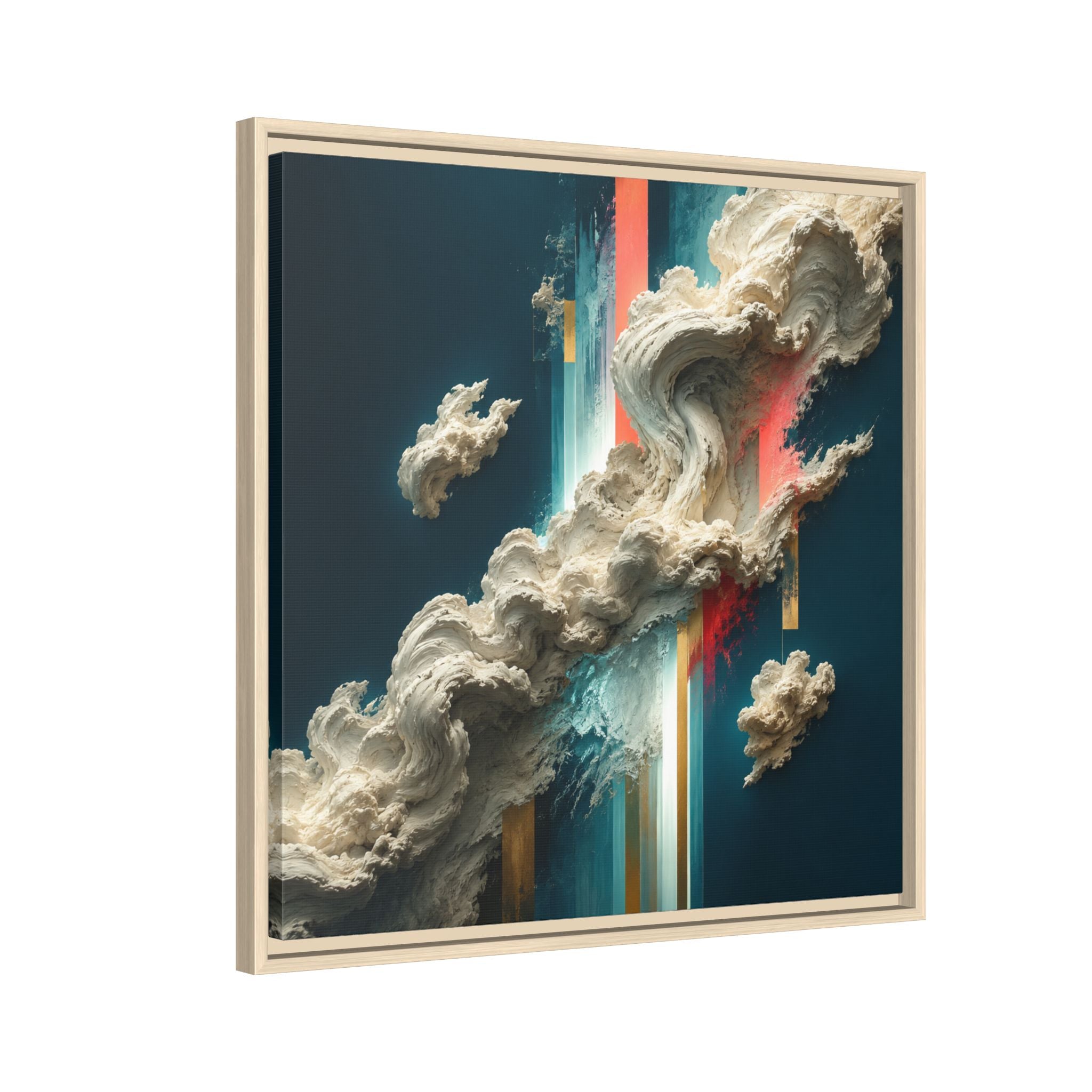 Teal Abstract Cloud Canvas Wall Art | Celestial Bloom No. 13