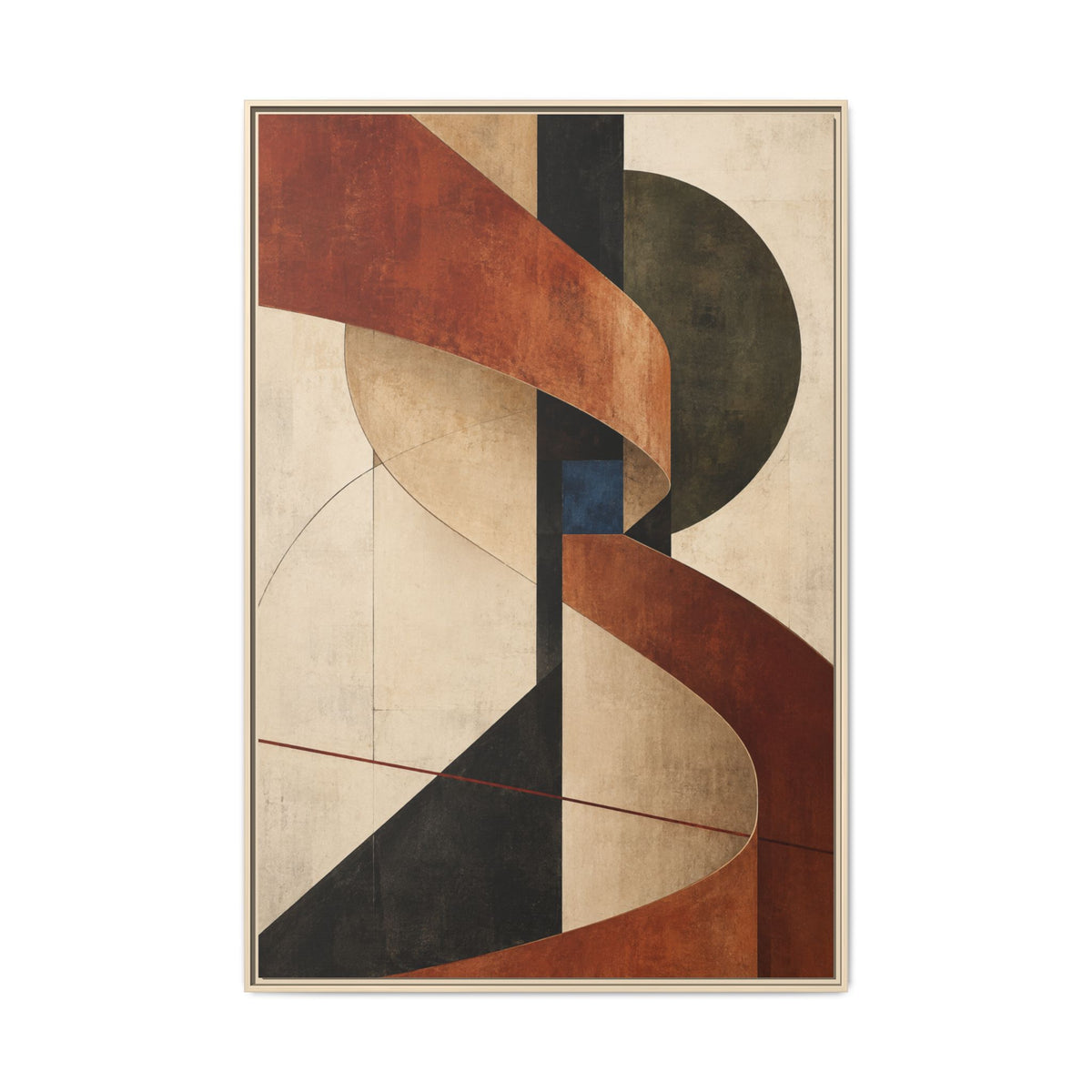 Sienna Relay No. 32 — Rust & Charcoal Abstract Canvas