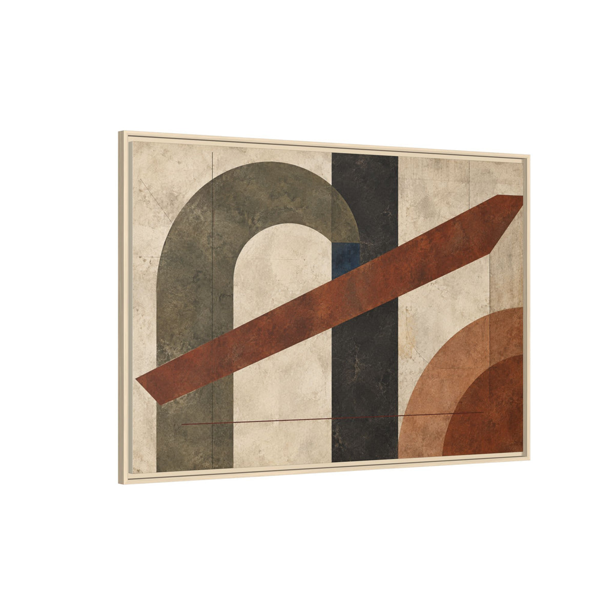 Tectonic Hearth No. 33 — Olive & Sienna Abstract Canvas Wall Art