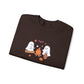 Cute Ghosts Campfire Embroidered Sweatshirt | Cozy Fall Halloween Crewneck | Spooky Season Autumn Pullover for Women & Men