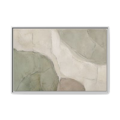 Still Terrain No. 19 – Sage Green Abstract Floating Frame Canvas Wall Art