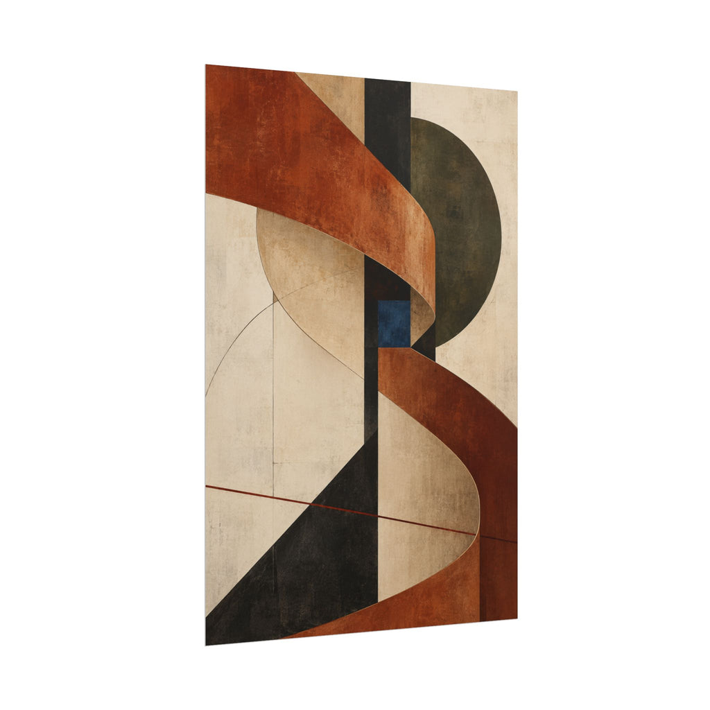 Sienna Relay No. 32 — Rust & Charcoal Abstract Fine Art Poster