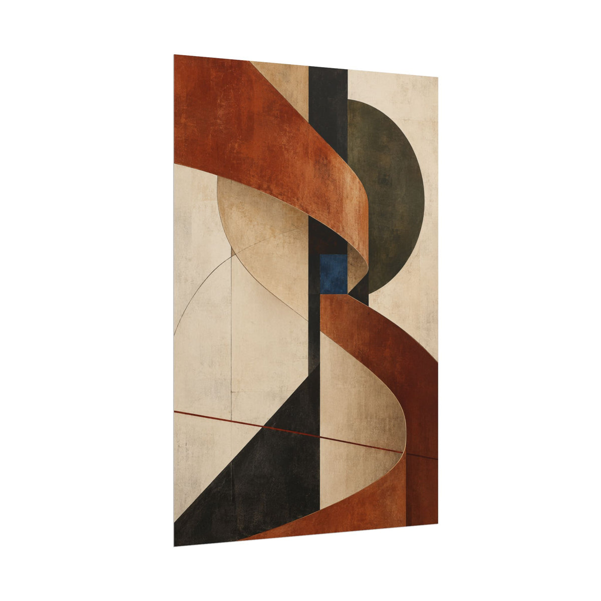 Sienna Relay No. 32 — Rust & Charcoal Abstract Fine Art Poster