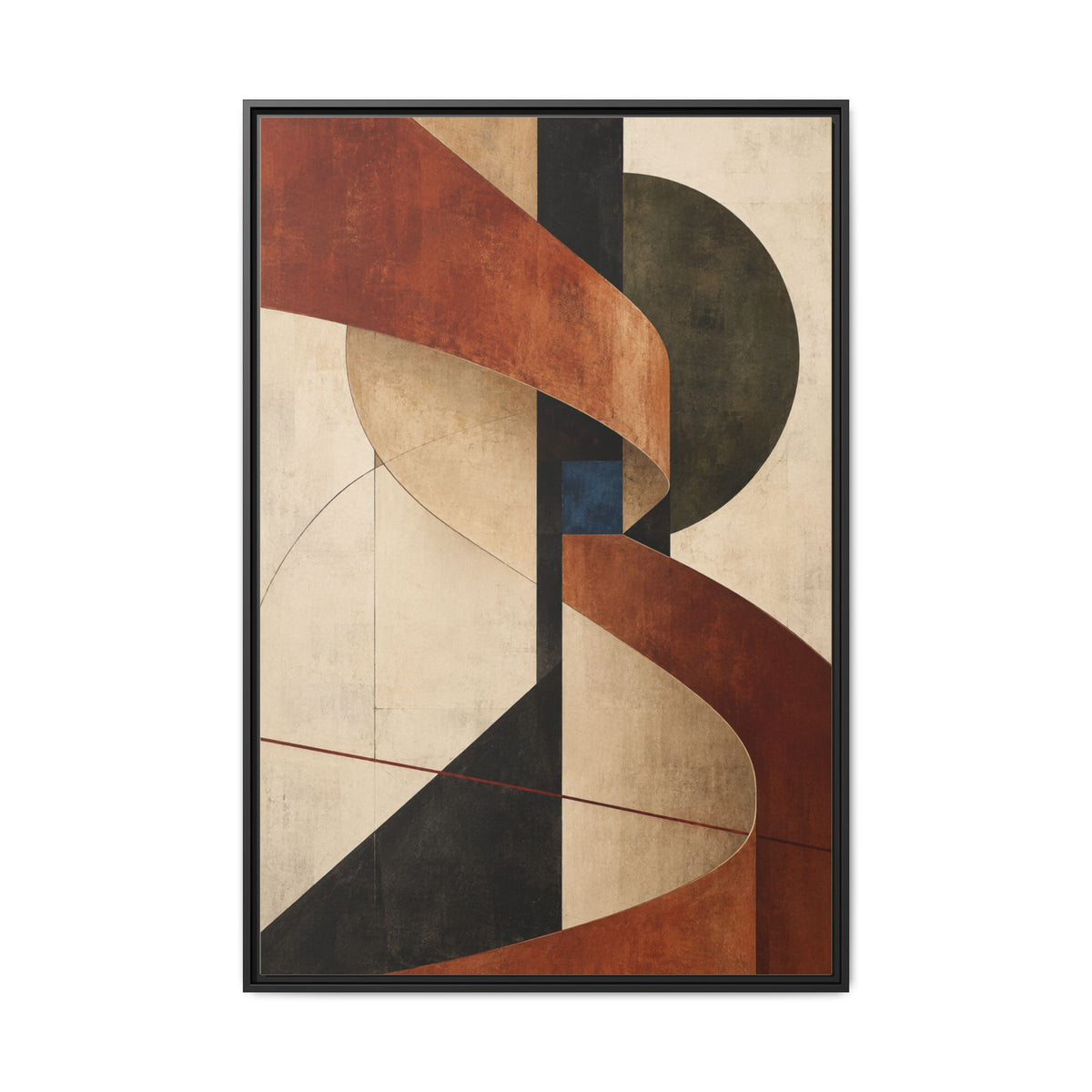 Sienna Relay No. 32 — Rust & Charcoal Abstract Canvas