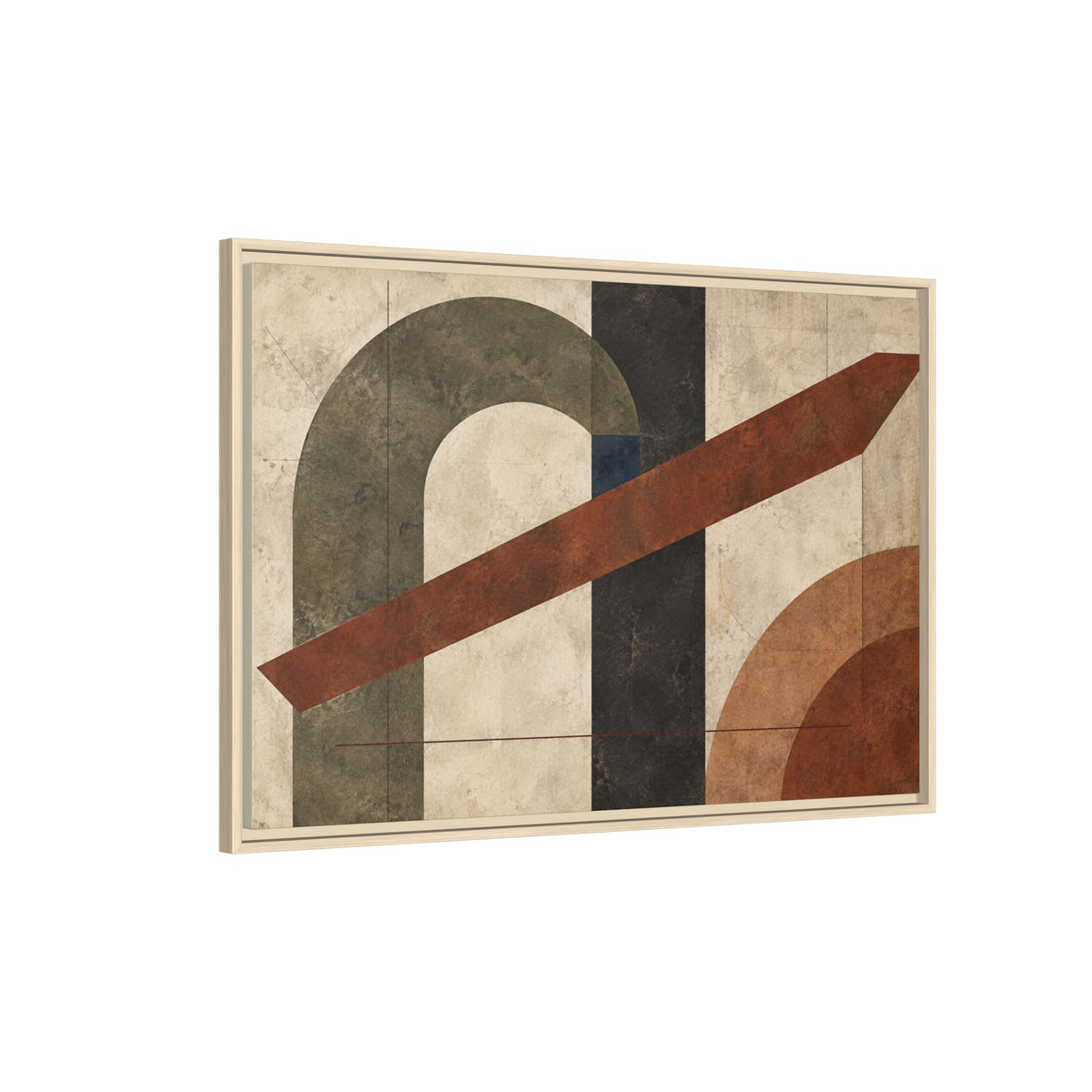 Tectonic Hearth No. 33 — Olive & Sienna Abstract Canvas Wall Art