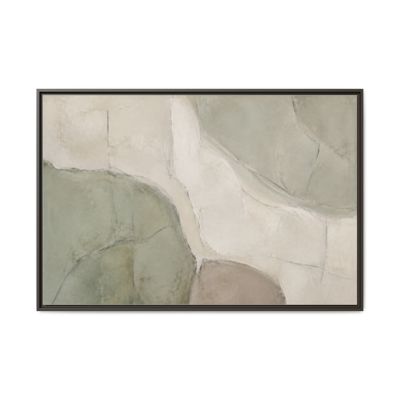 Still Terrain No. 19 – Sage Green Abstract Floating Frame Canvas Wall Art