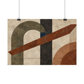 Tectonic Hearth No. 33 — Olive & Sienna Abstract Fine Art Poster