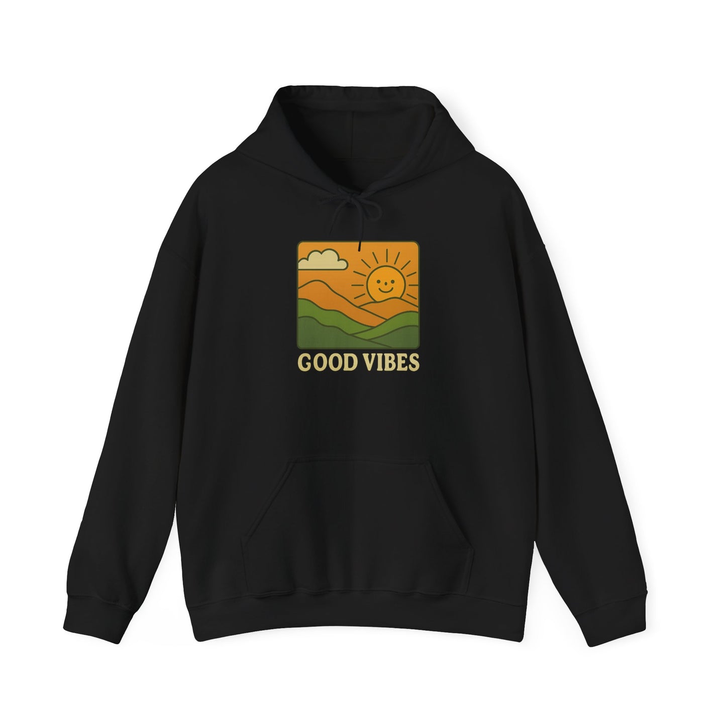 Good Vibes Retro Hoodie – Unisex Oversized Vintage Graphic Sweatshirt