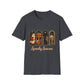 Spooky Season Halloween T-Shirt – Cute Ghost, Pumpkin, Black Cat & Crystal Ball Graphic Tee for Fall