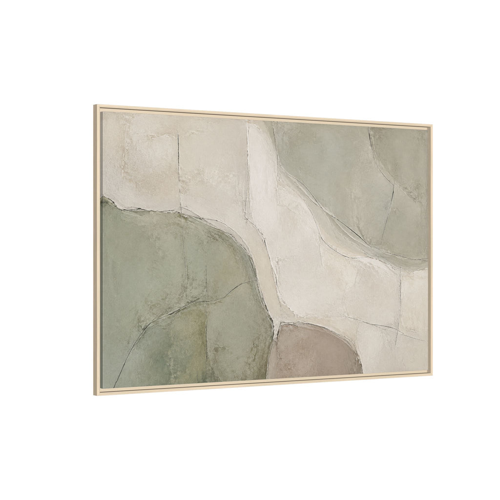 Still Terrain No. 19 – Sage Green Abstract Floating Frame Canvas Wall Art