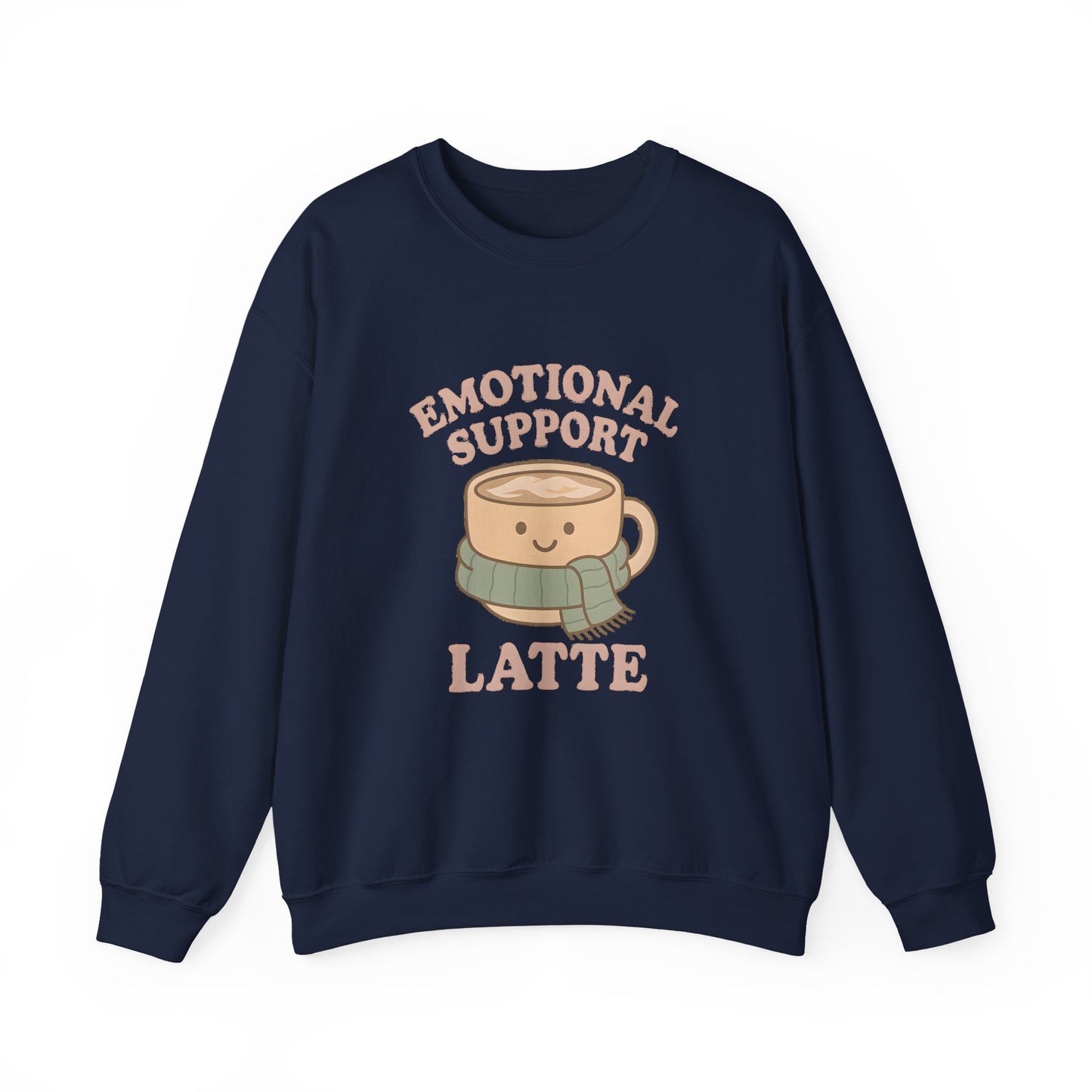 Emotional Support Latte Sweatshirt – Cozy Fall Crewneck for Coffee Lovers, Aesthetic Oversized Pullover