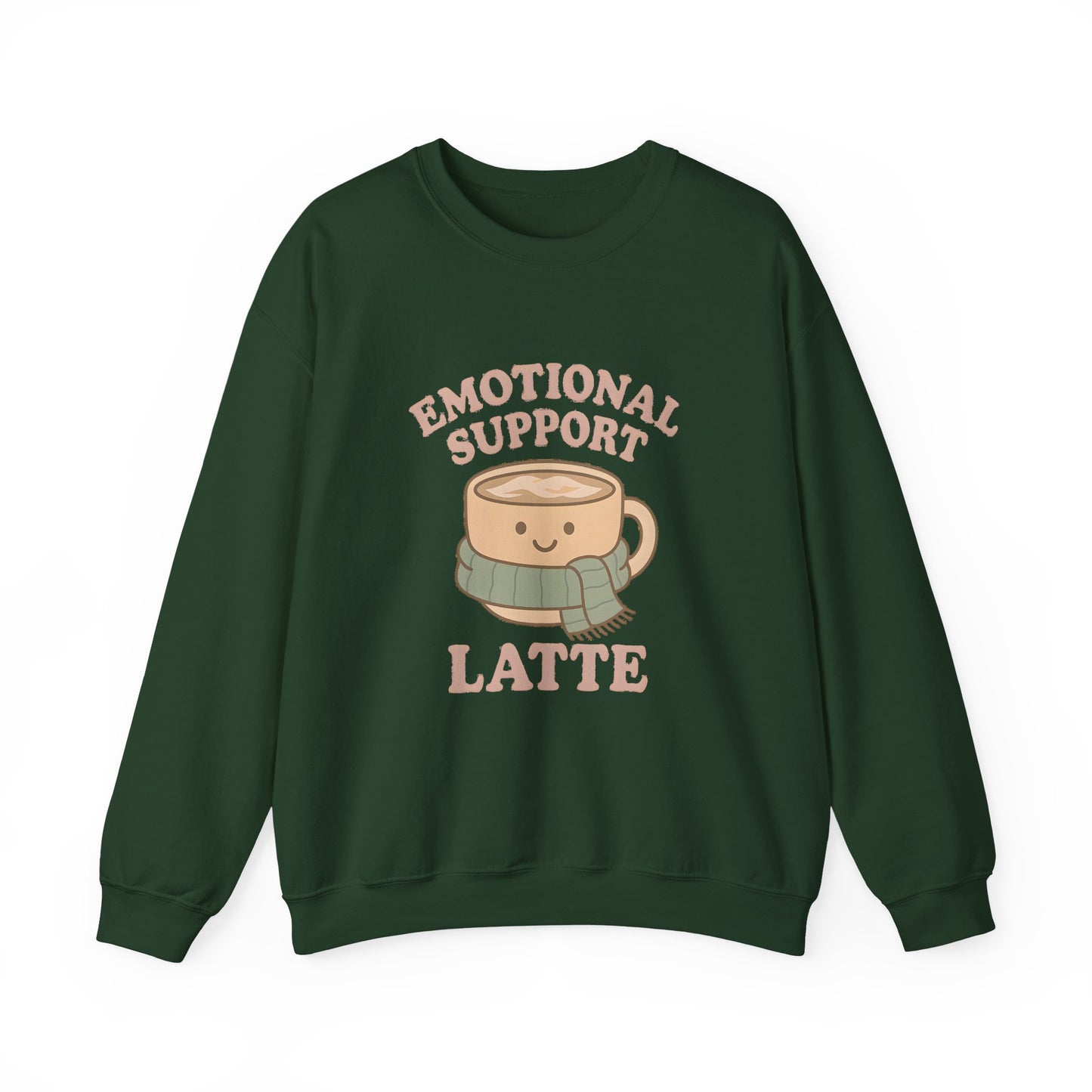 Emotional Support Latte Sweatshirt – Cozy Fall Crewneck for Coffee Lovers, Aesthetic Oversized Pullover