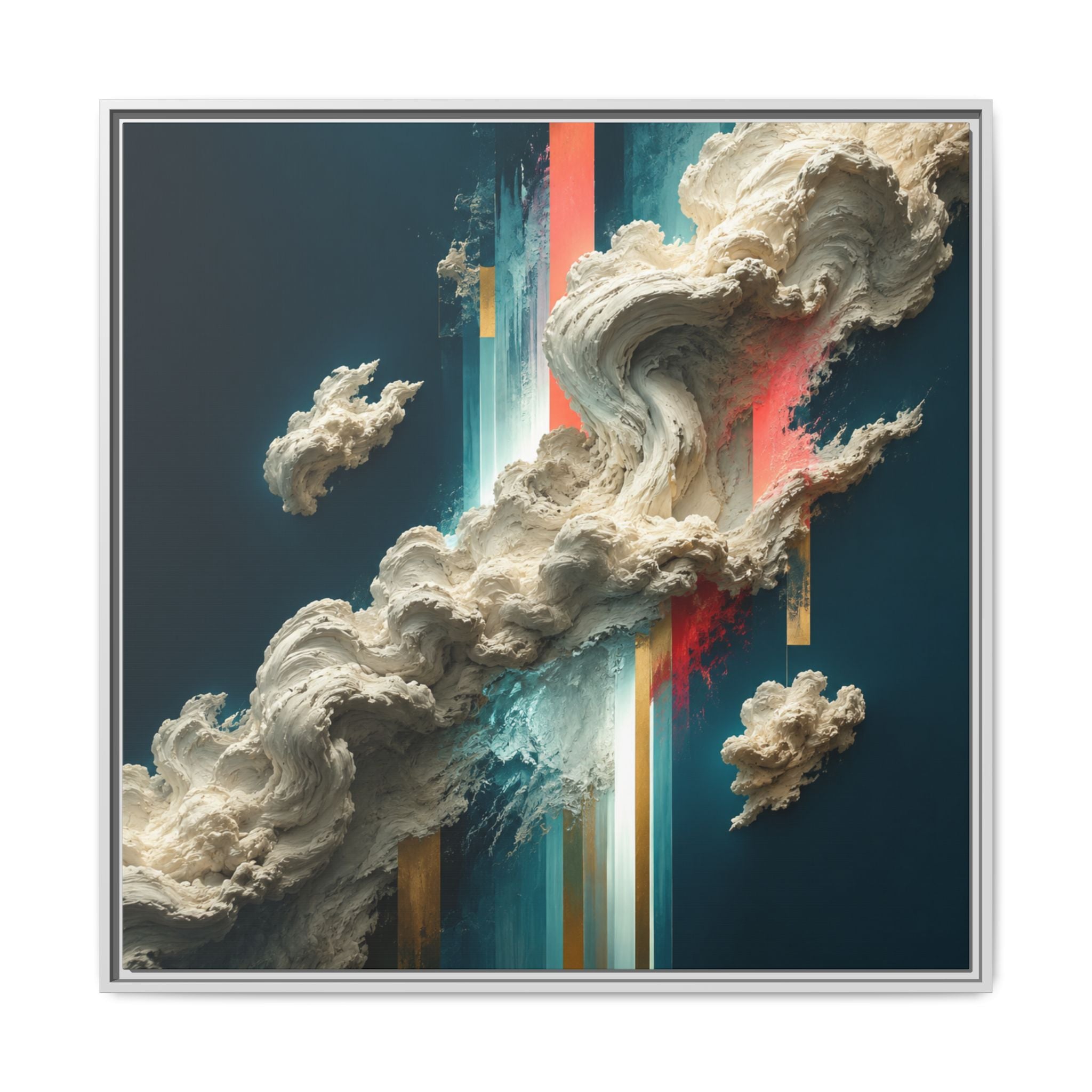 Teal Abstract Cloud Canvas Wall Art | Celestial Bloom No. 13