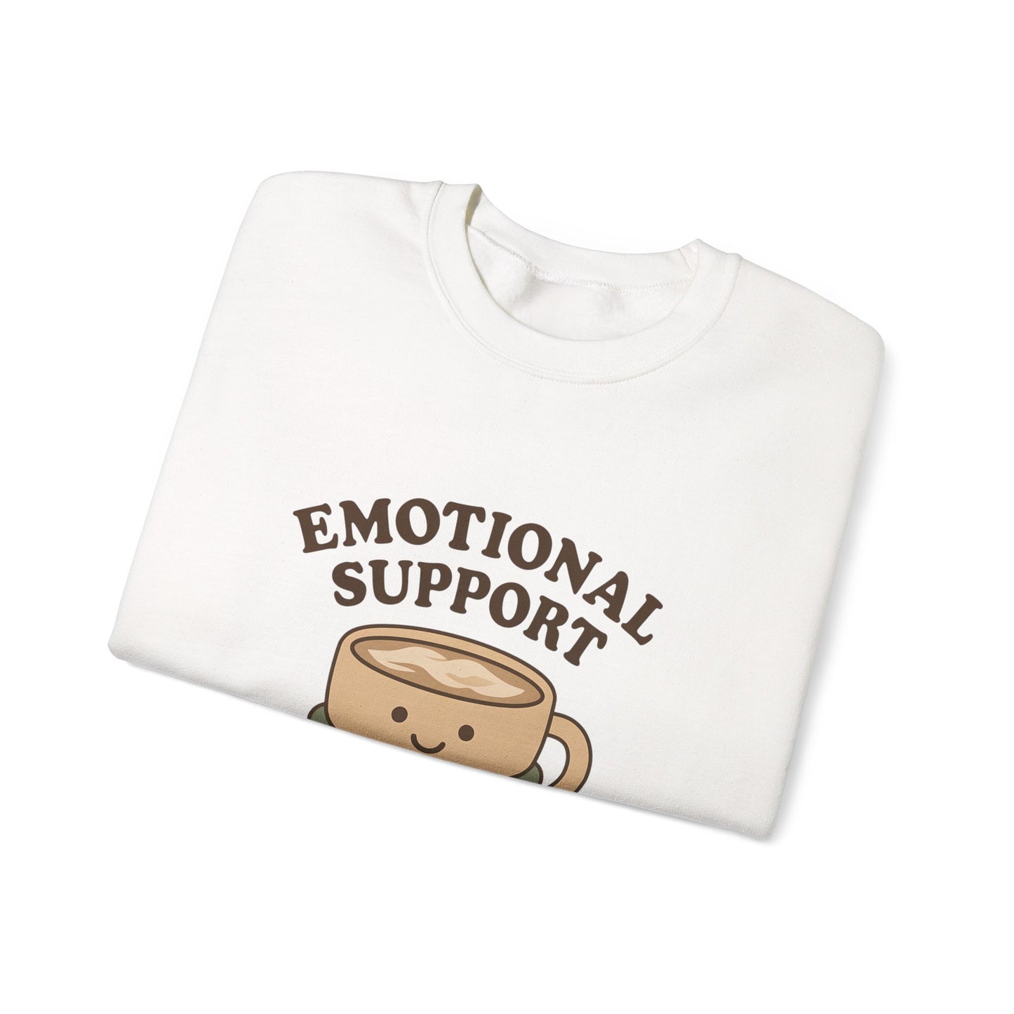 Emotional Support Latte Sweatshirt – Cozy Fall Crewneck for Coffee Lovers, Aesthetic Oversized Pullover
