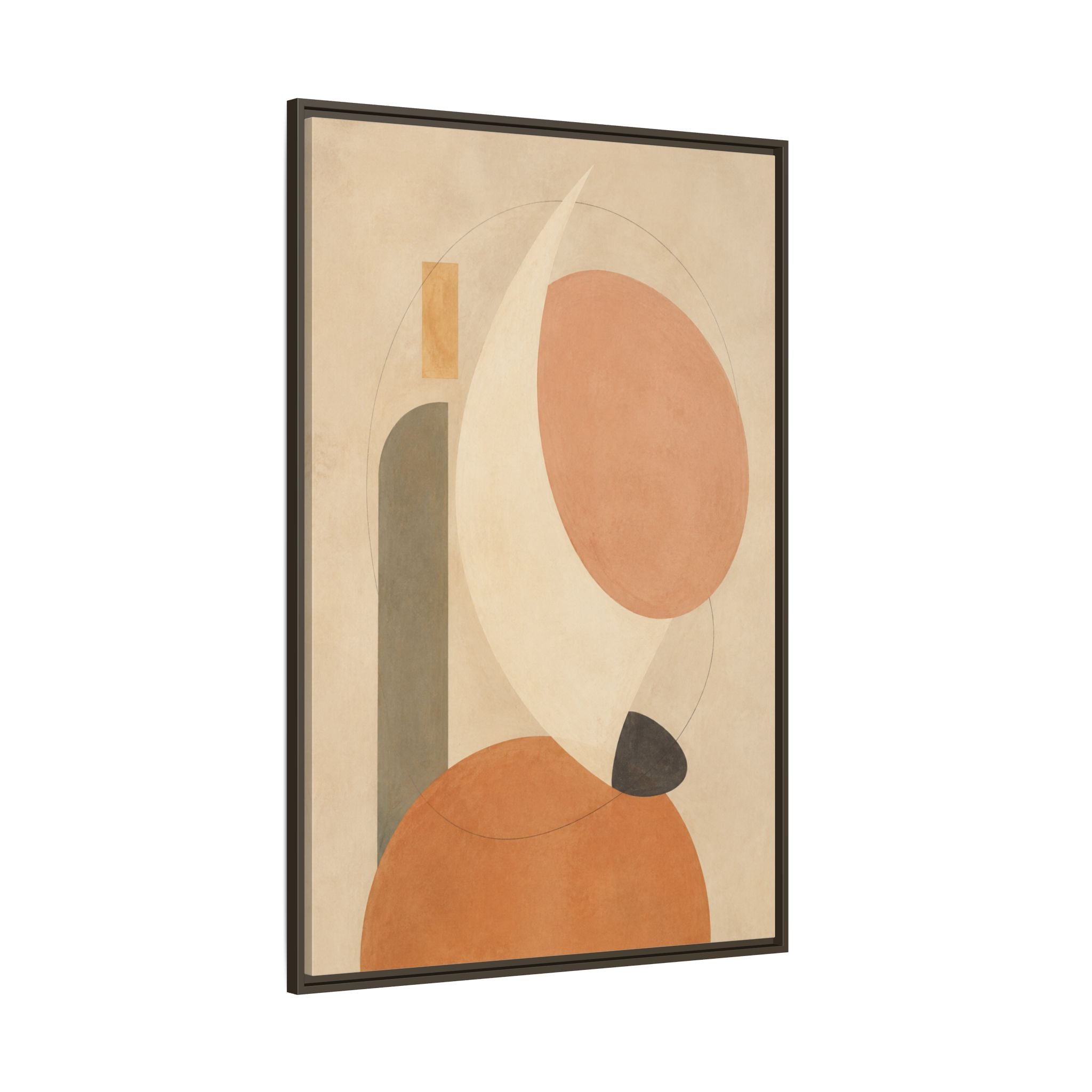 Quiet Orbit No. 23 – Modern Geometric Floating Frame Canvas Wall Art