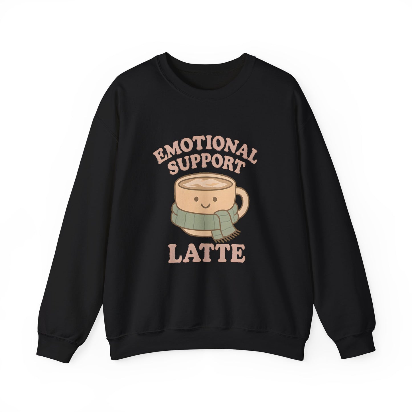 Emotional Support Latte Sweatshirt – Cozy Fall Crewneck for Coffee Lovers, Aesthetic Oversized Pullover