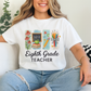 Personalized Eighth Grade Teacher Shirt with Name | Custom Grade Back to School Tee | Cute Gift for Teachers | Teacher Appreciation Shirt