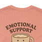 Emotional Support Latte Unisex T-Shirt – Bella + Canvas Coffee Lover Tee, Cozy Aesthetic Fall Shirt, Small Front + Big Back Design