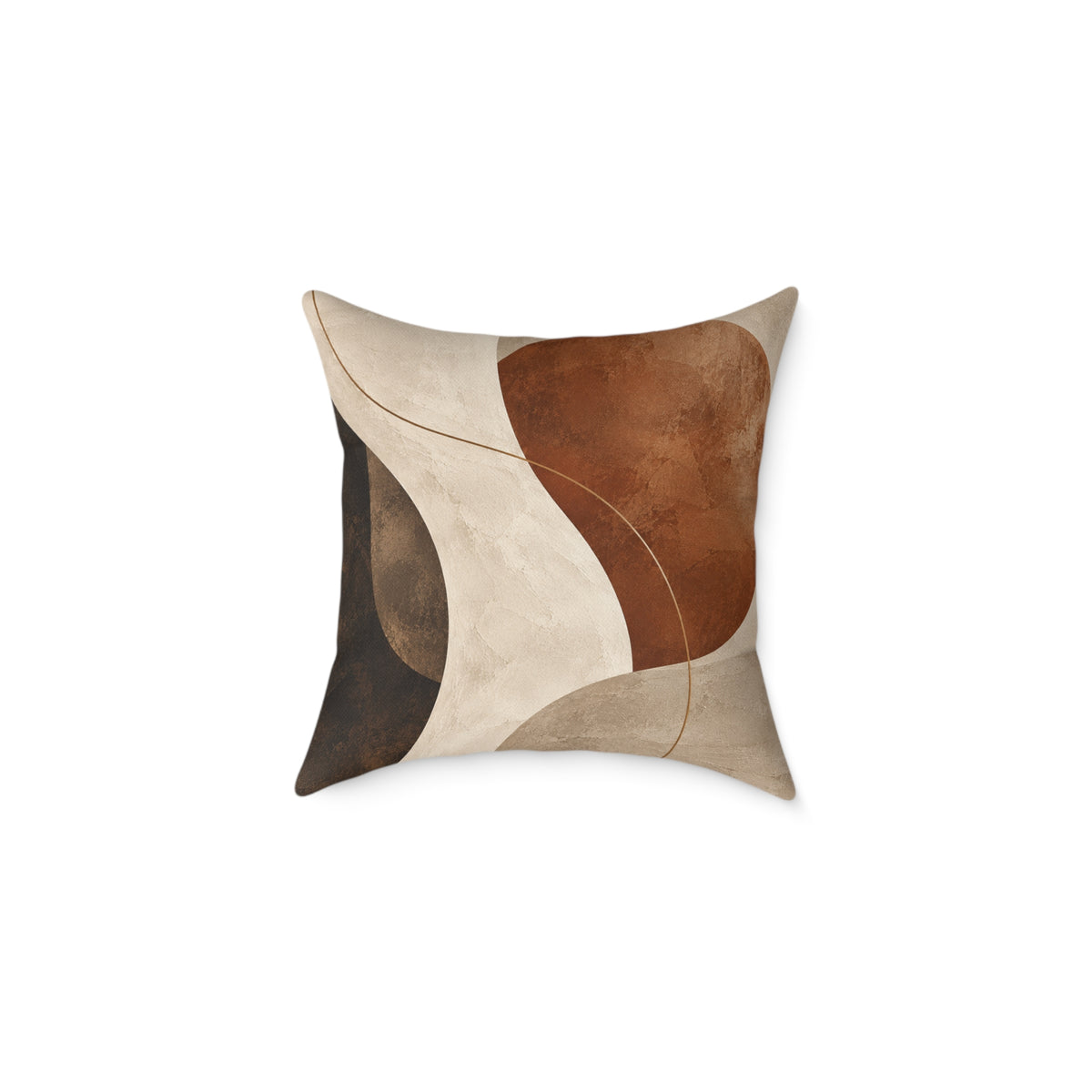 Quiet Orbit No.23 — Abstract Art Cushion | Neutral Terracotta Decorative Pillow