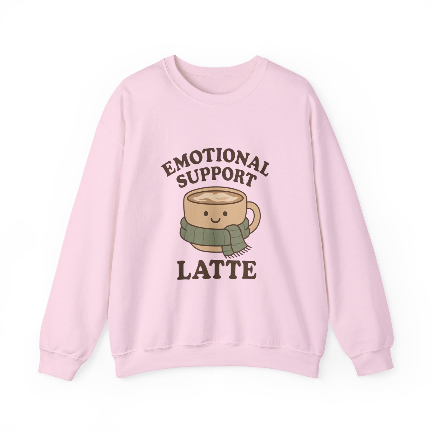 Emotional Support Latte Sweatshirt – Cozy Fall Crewneck for Coffee Lovers, Aesthetic Oversized Pullover