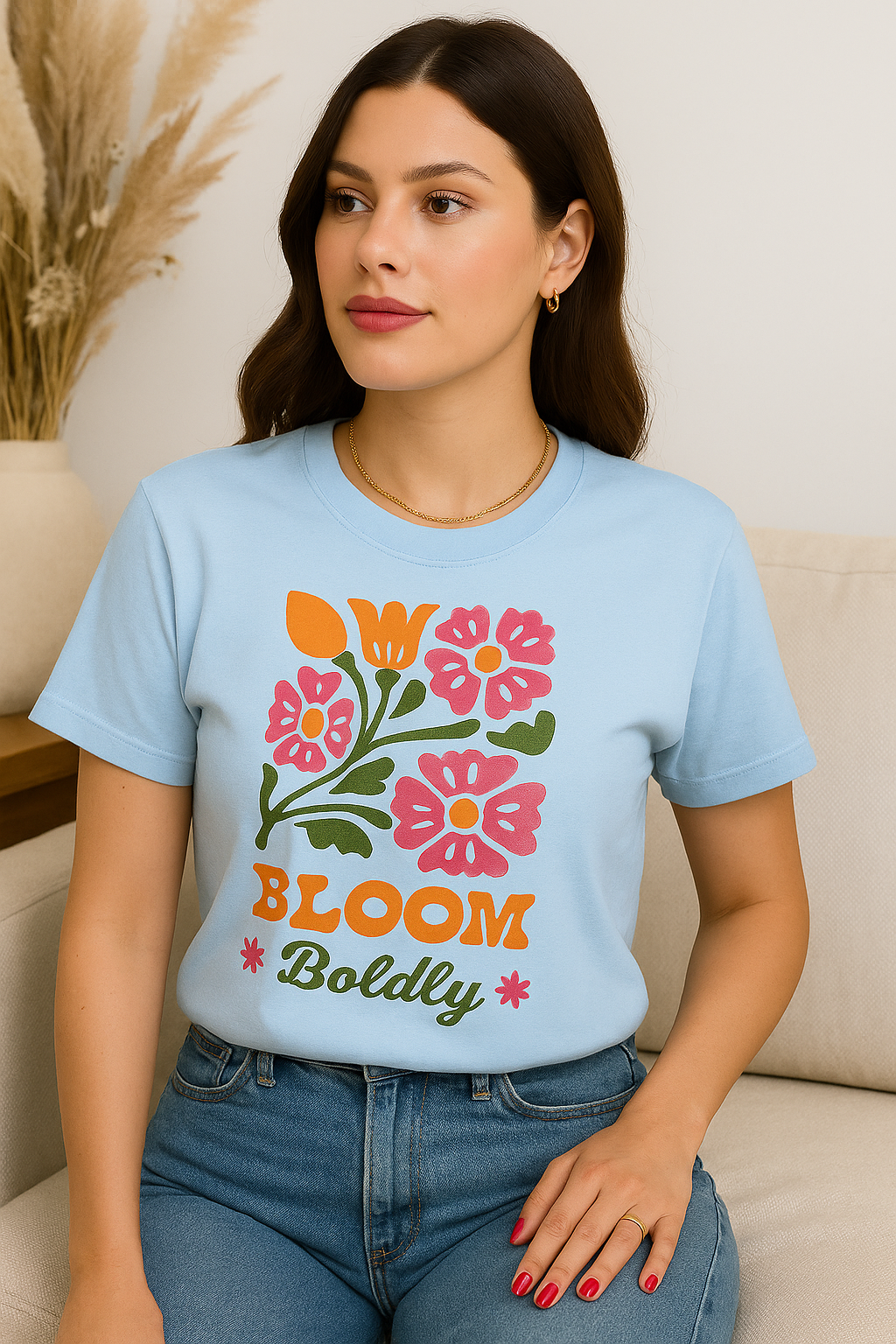 Bloom Boldly Graphic Tee – Retro Floral Aesthetic Shirt for Women | Cottagecore Garden T-Shirt